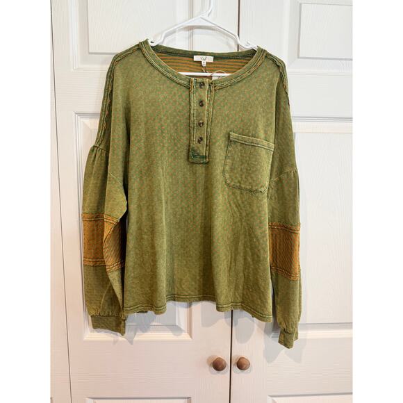 NEW Easel Pullover Green Rust Oversized Sweater- Med - Picture 3 of 8